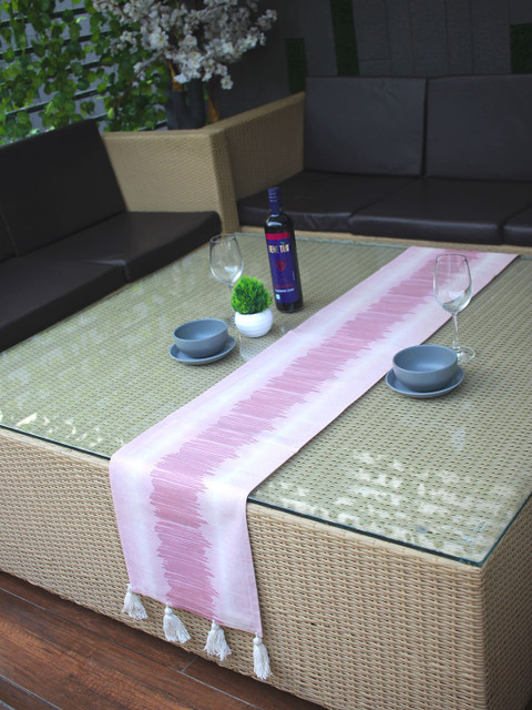 

THE little BIG STORE Pink & White Printed Pure Cotton Runners