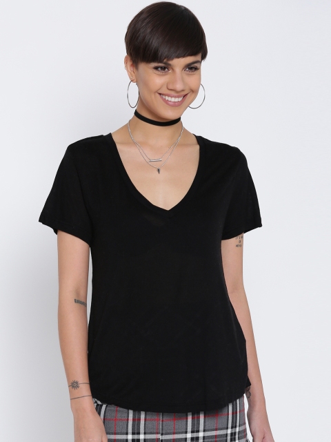 

FOREVER 21 Women Black Solid Top