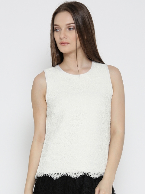 

FOREVER 21 Women White Lace Top