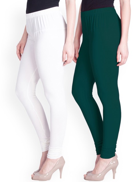 

LYRA Women Pack Of 2 Assorted Cotton Churidar-Length Leggings
