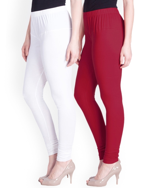 

LYRA Women Pack Of 2 Assorted Churidar-Length Leggings, White