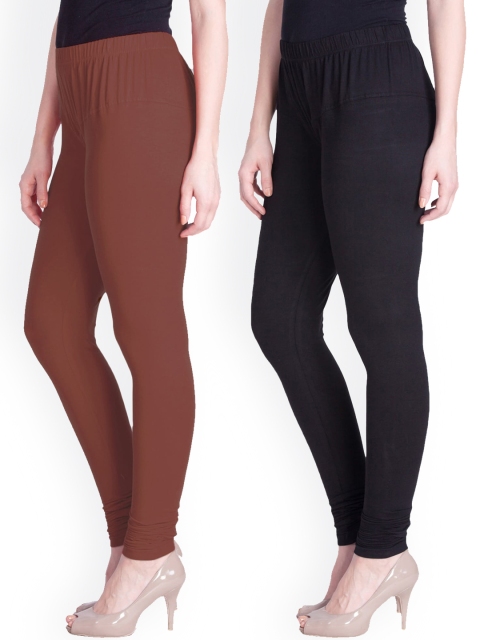 

LYRA Women Pack Of 2 Assorted Churidar-Length Leggings