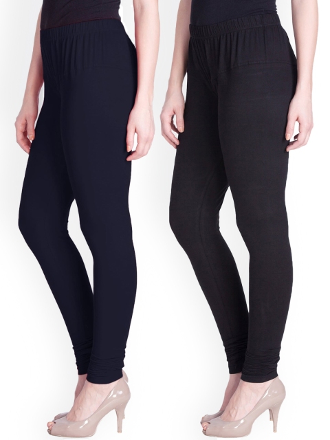 

LYRA Women Pack Of 2 Assorted Churidar Length Leggings