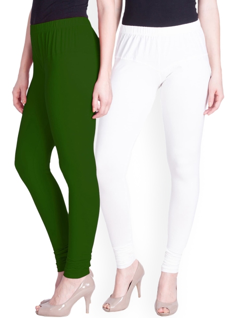 

LYRA Women Pack Of 2 Solid Churidar-Length Leggings, Black