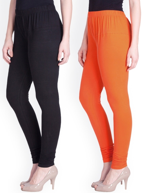 

LYRA Women Pack Of 2 Assorted Churidar-Length Leggings
