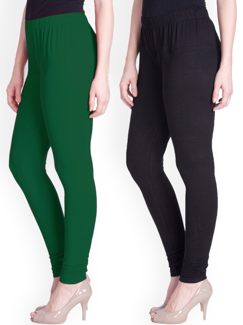 

LYRA Women Pack Of 5 Assorted Solid Churidar-Length Leggings