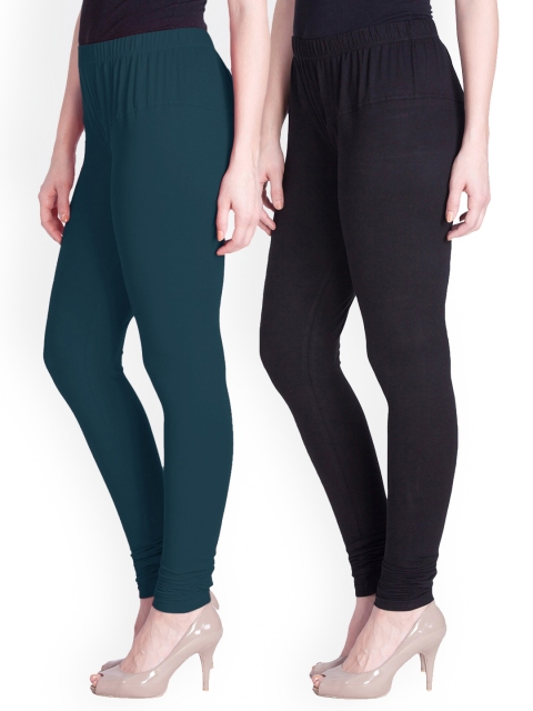 

LYRA Women Pack Of 2 Assorted Churidar-Length Leggings