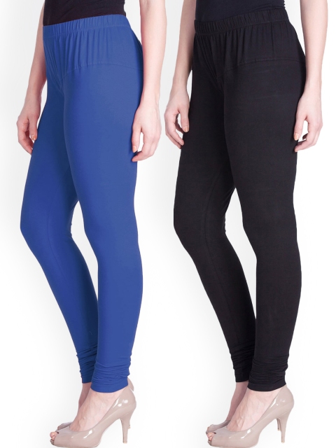 

LYRA Women Pack Of 2 Assorted Solid Churidar-Length Leggings
