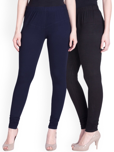 

LYRA Women Pack Of 2 Assorted Churidar-Length Leggings