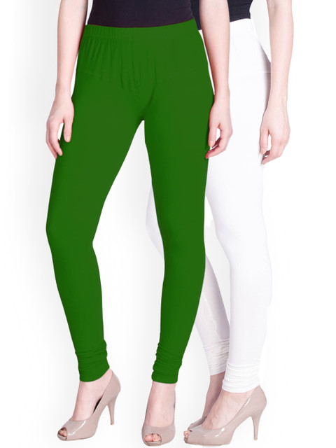 

LYRA Women Pack Of 2 Assorted Solid Churidar-Length Leggings