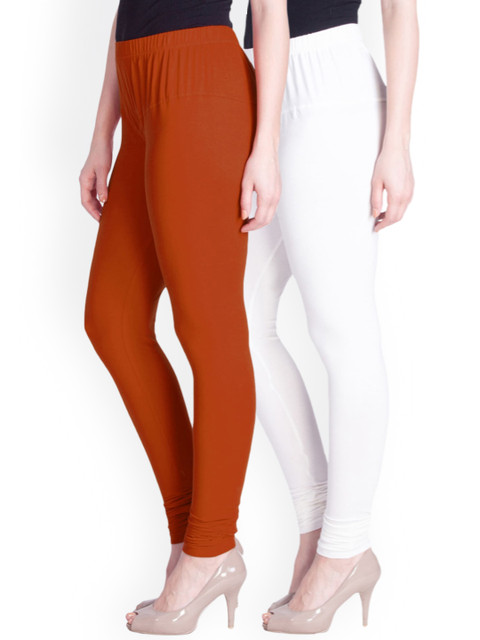 

LYRA Women Pack Of 2 Assorted Solid Churidar-Length Leggings