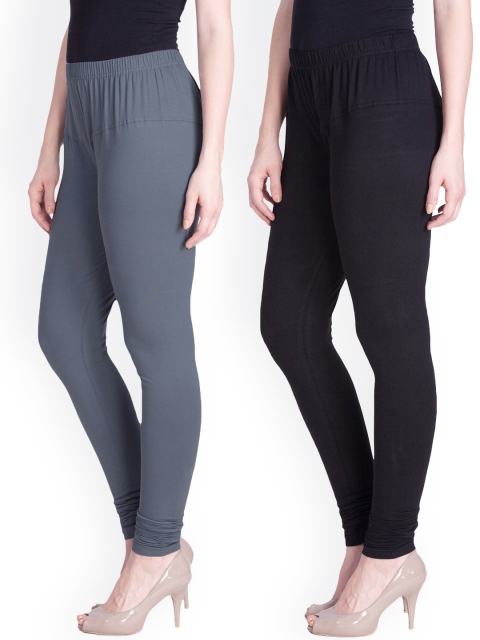 

LYRA Women Pack Of 2 Assorted Solid Churidar-Length Leggings
