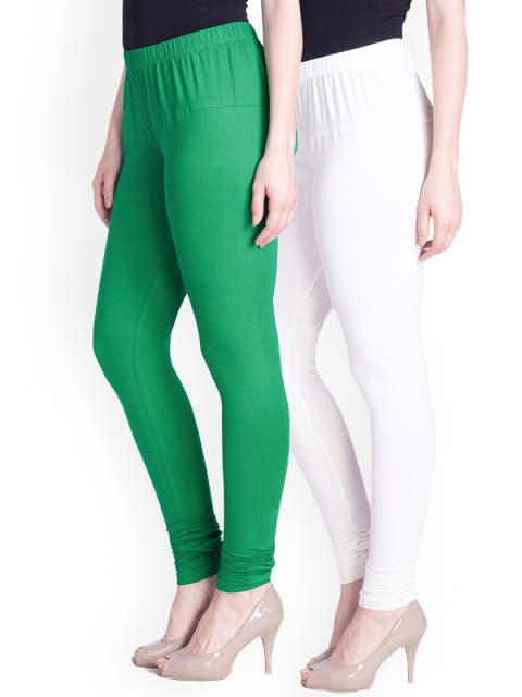 

LYRA Women Pack Of 2 Assorted Solid Churidar-Length Leggings