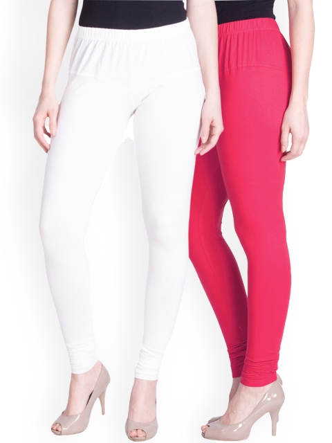 

LYRA Women Pack Of 2 Assorted Solid Churidar-Length Leggings