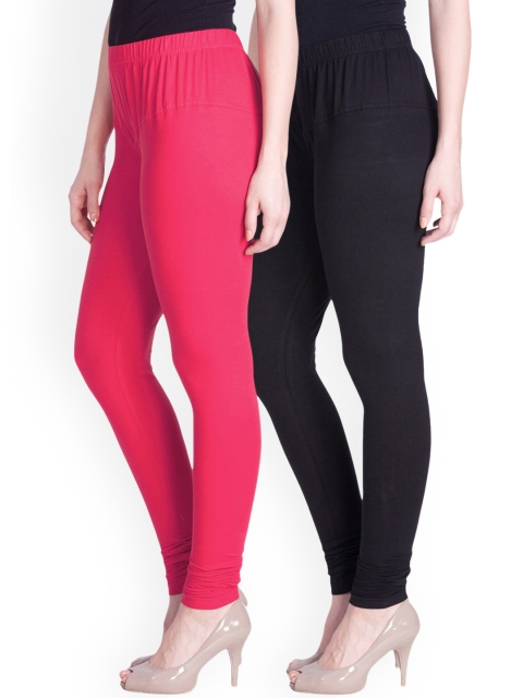 

LYRA Women Pack Of 2 Assorted Solid Churidar-Length Leggings
