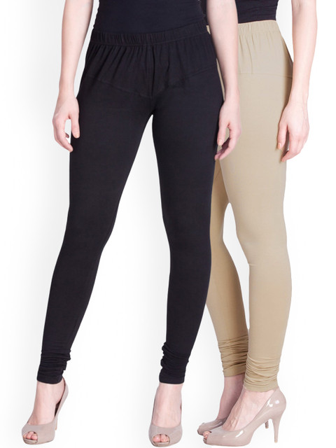 

LYRA Women Pack Of 2 Assorted Solid Churidar-Length Leggings