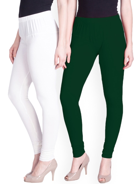 

LYRA Women Pack Of 2 Assorted Solid Churidar-Length Leggings