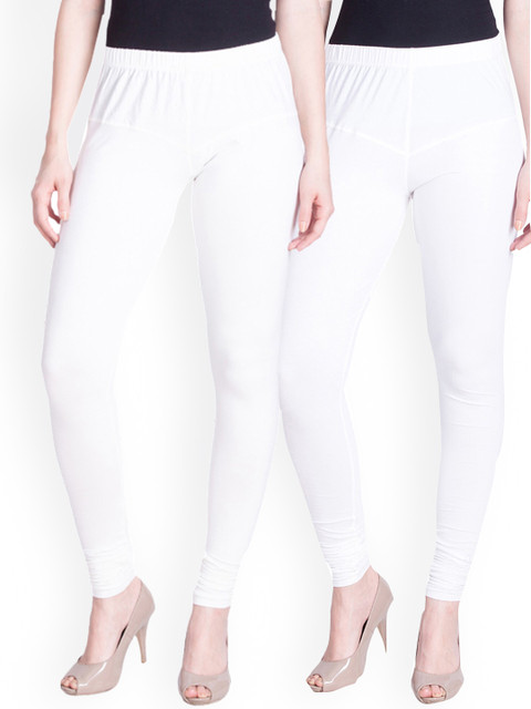 

LYRA Women Pack Of 2 White Churidar-Length Leggings
