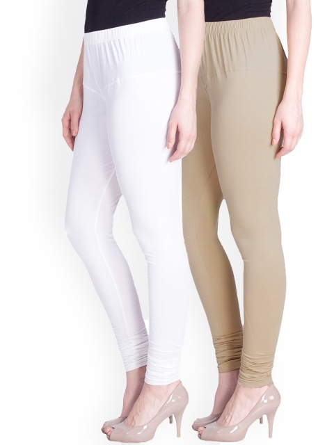 

LYRA Women Pack Of 2 Churidar-Length Leggings, White