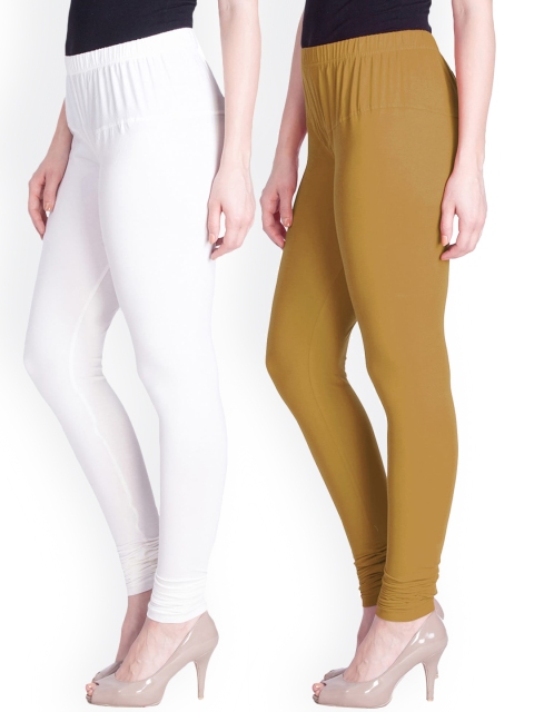 

LYRA Women Pack Of 2 Churidar-Length Leggings, White