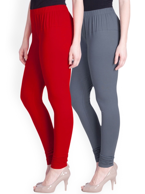 

LYRA Women Pack Of 2 Churidar-Length Leggings, Maroon