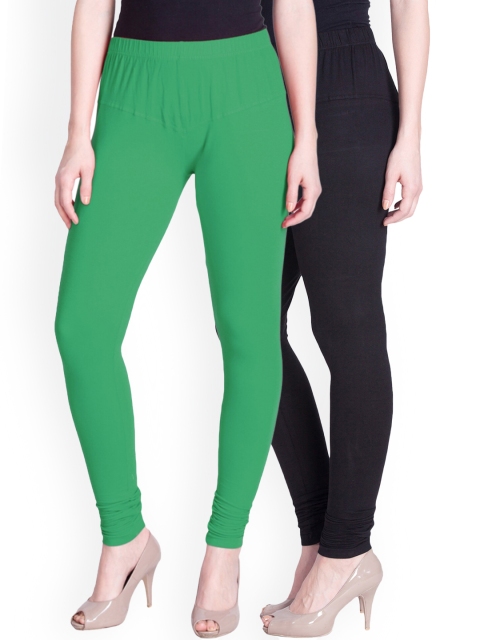 

LYRA Women Pack Of 2 Assorted Churidar Length Cotton Leggings