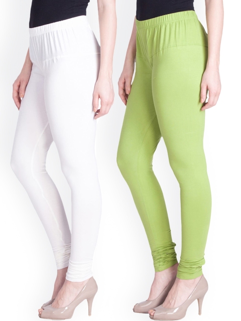 

LYRA Women Pack Of 2 Assorted Churidar Length Cotton Leggings