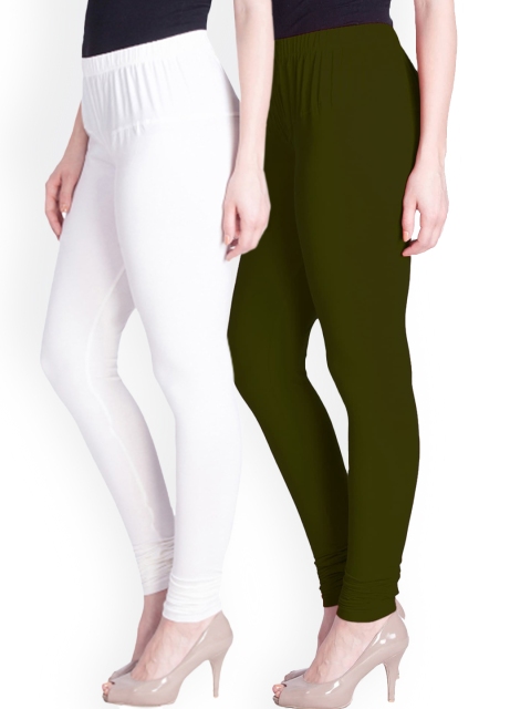 

LYRA Women Pack Of 2 Assorted Churidar Length Cotton Leggings