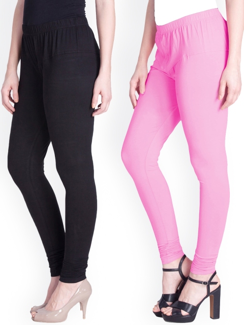 

LYRA Women Pack Of 2 Assorted Churidar Length Cotton Leggings