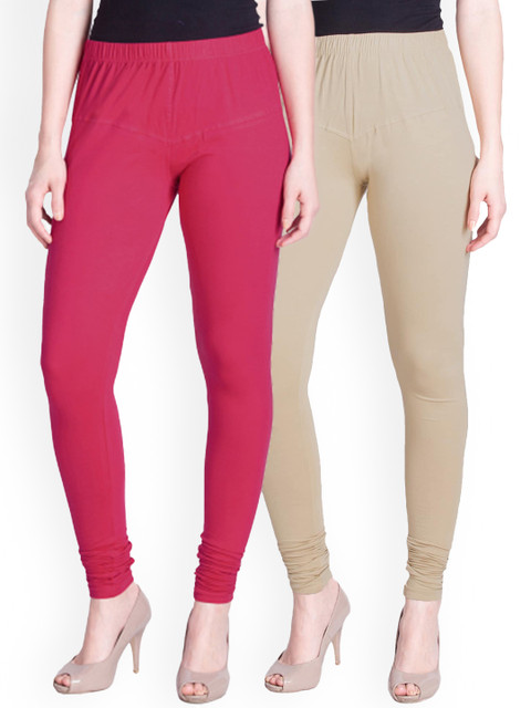 

LYRA Women Pack Of 2 Assorted Churidar-Length Cotton Leggings