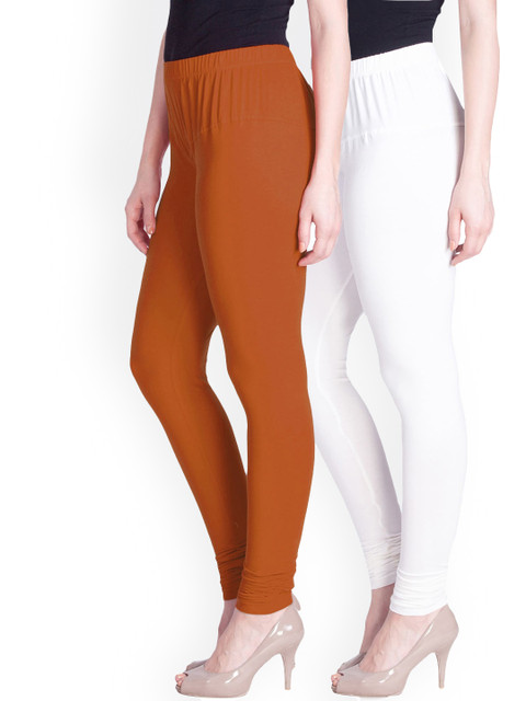 

LYRA Women Pack Of 2 Assorted Churidar-Length Cotton Leggings