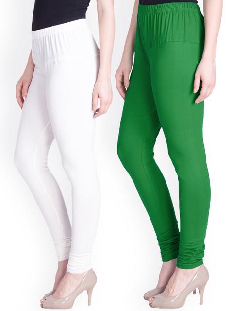 

LYRA Women Pack Of 2 Assorted Churidar-Length Cotton Leggings