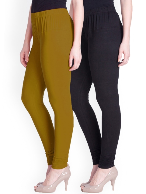 

LYRA Women Pack Of 2 Assorted Churidar Length Cotton Leggings