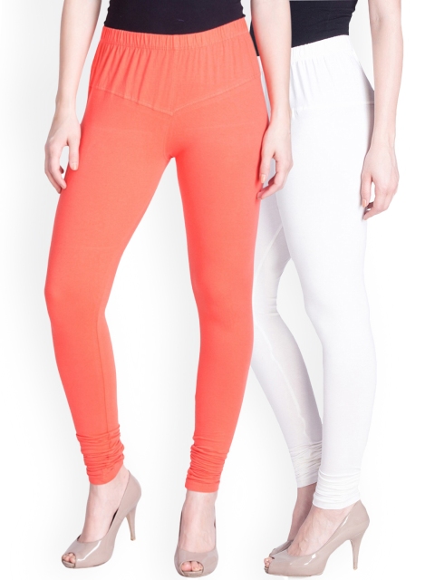 

LYRA Women Pack Of 2 Assorted Churidar-Length Cotton Leggings