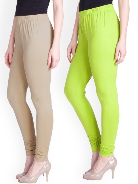 

LYRA Women Pack Of 2 Assorted Churidar Length Cotton Leggings