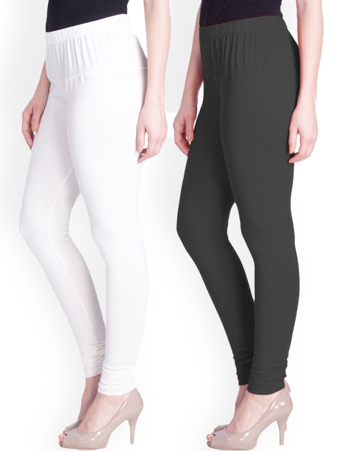 

LYRA Women Pack Of 2 Assorted Churidar Length Cotton Leggings