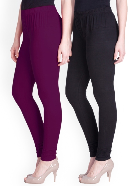 

LYRA Women Pack Of 2 Assorted Churidar Length Cotton Leggings