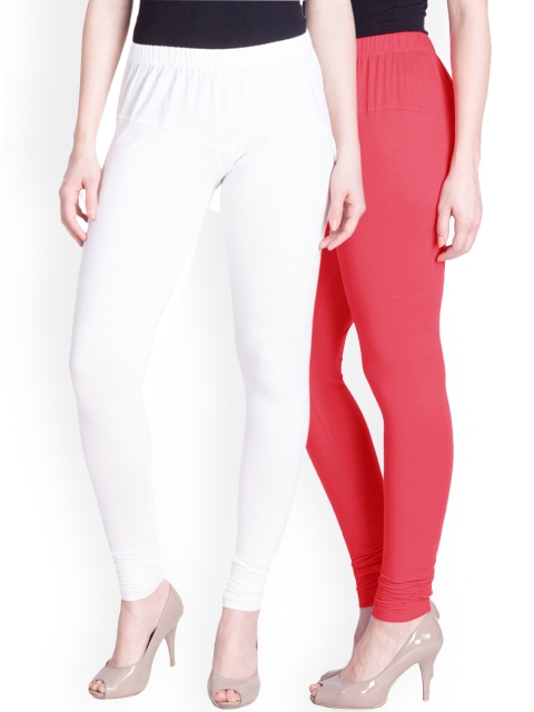 

LYRA Women Pack Of 2 Assorted Churidar-Length Cotton Leggings