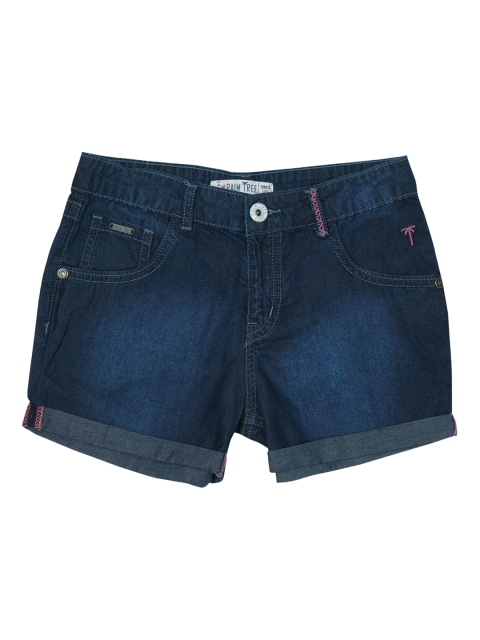 

Palm Tree Girls Blue Washed Regular Fit Denim Shorts