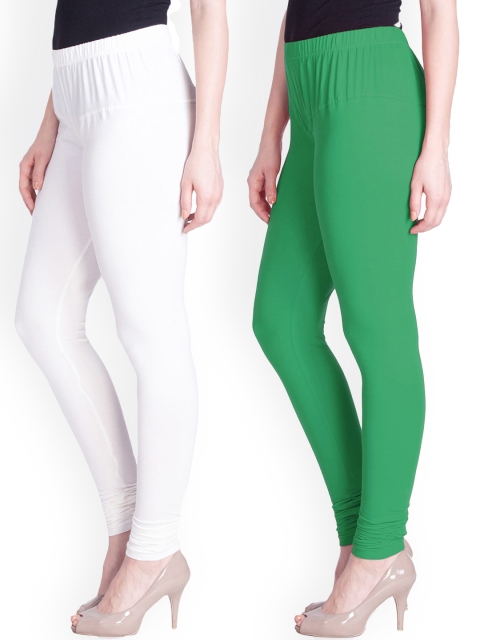 

LYRA Women Pack Of 2 Assorted Churidar Length Cotton Leggings