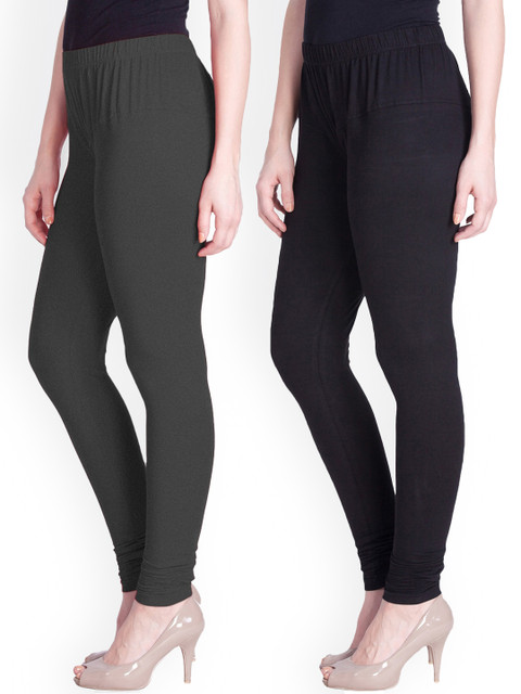 

LYRA Women Pack Of 2 Assorted Churidar Length Cotton Lycra Leggings