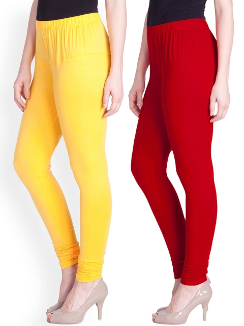 

LYRA Women Pack Of 2 Assorted Churidar Length Cotton Lycra Leggings