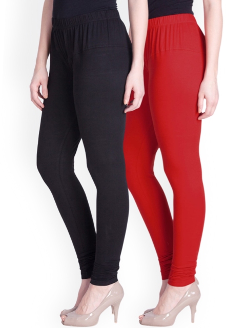 

LYRA Women Pack Of 2 Assorted Churidar-Length Cotton Lycra Leggings