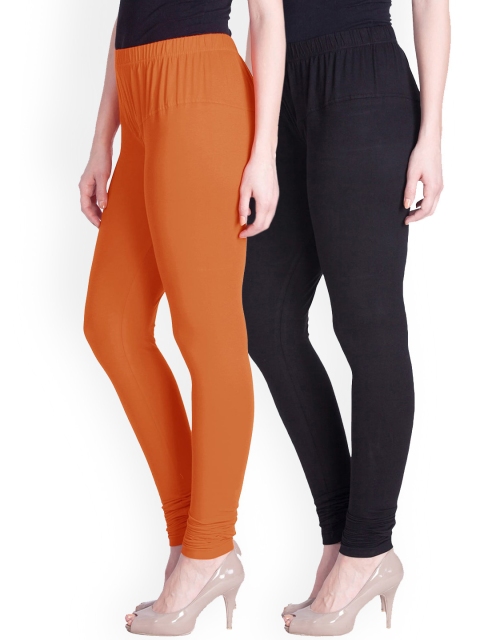 

LYRA Women Pack Of 2 Assorted Churidar Length Cotton Lycra Leggings
