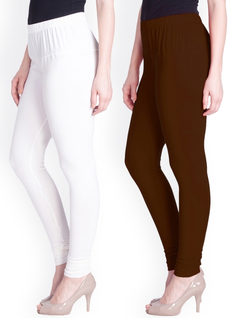 

LYRA Women Pack Of 2 Assorted Churidar-Length Cotton Lycra Leggings