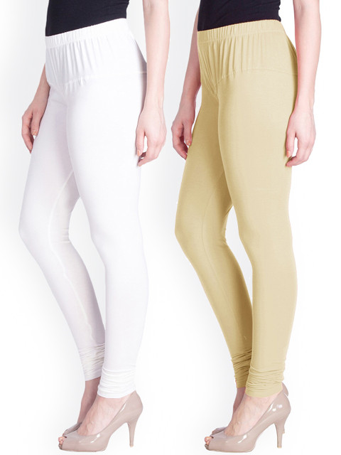 

LYRA Women Pack Of 2 Assorted Churidar-Length Cotton Lycra Leggings