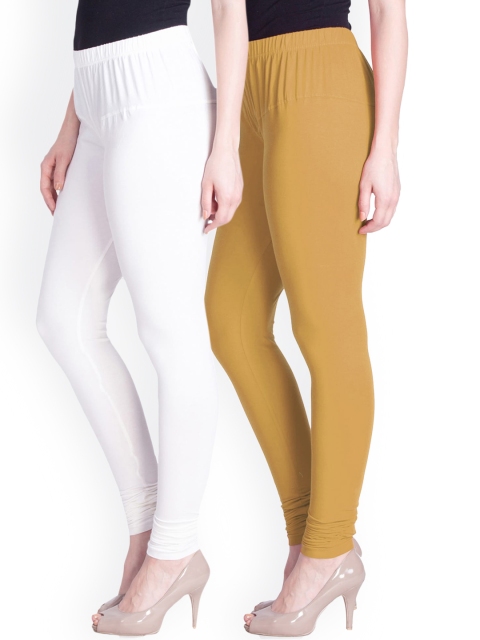 

LYRA Women Pack Of 2 Churidar Length Leggings, White