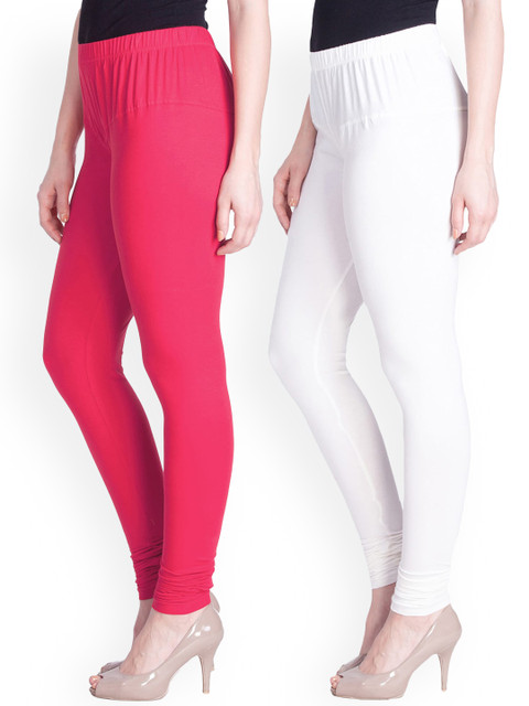 

LYRA Women Pack Of 2 Churidar Length Leggings, White