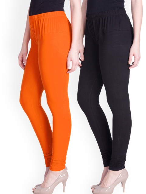 

Lyra Women Pack Of 2 Assorted Solid Churidar-Length Leggings