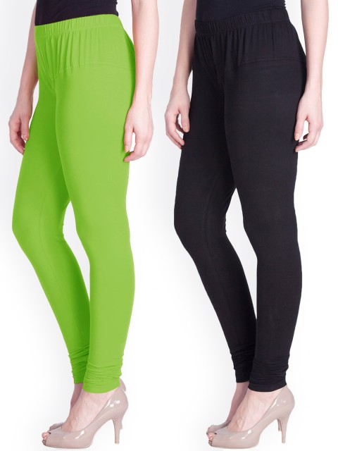 

LYRA Women Pack Of 2 Assorted Churidar Length Leggings